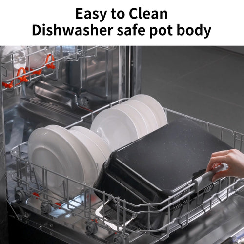 Slow Cooker 10 Quarts (2 x 5 Quarts) PFOA-Free Ceramic Coating | Adjustable Temp Oven Safe to 450°F | Keep Warm Function for Large Family Gatherings (Includes Silicone Spoon)