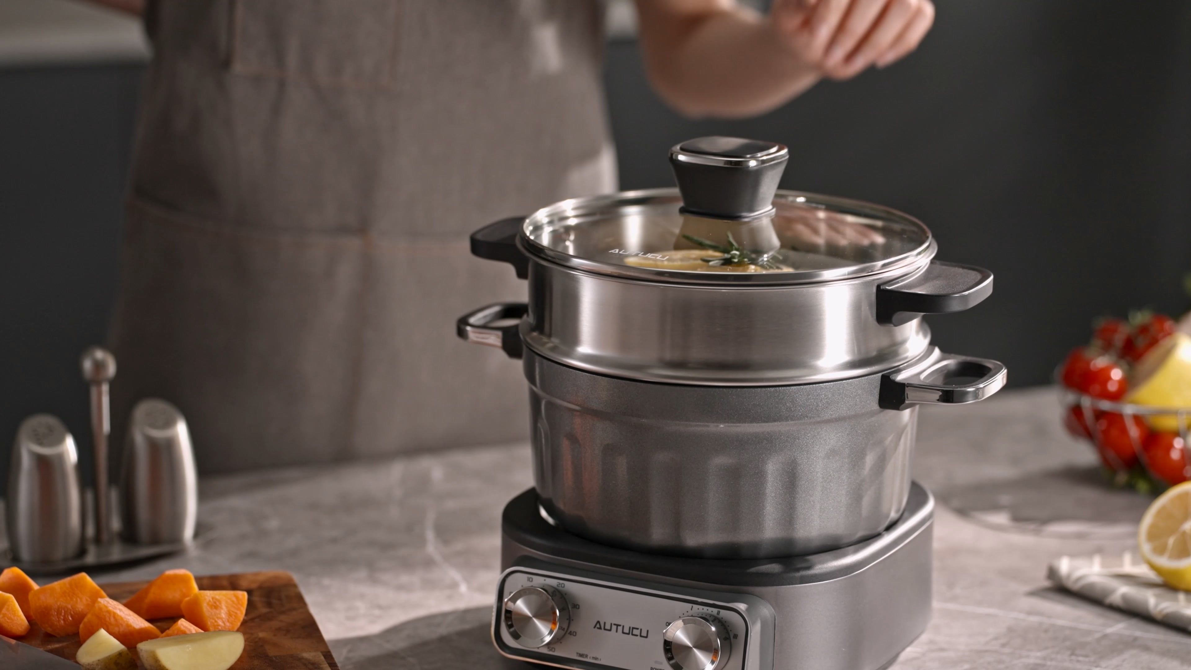 N74SNA Hot Pot Electric, Multi-Cooker 2.5 Quart Grill Steamer Set