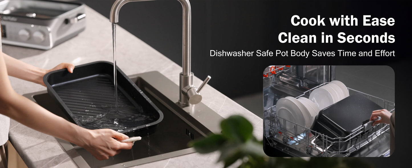 N21NA Pro Slow Cooker 10 Quart, 8-in-1 Programmable PFOA-Free Ceramic Coated Multi-Cooker with Grill Pan, Steaming Plate (Includes Silicone Spoon & Tongs)